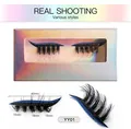 Λεπτομέρεια βλεφαρίδων YY01 με μπλε γκλίτερ eyeliner, μήκος 40mm και τρίχα 15-18mm - Στυλ Μπλε Γκλίτερ (YY-01)