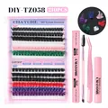 Set extension ciglia fai-da-te con ciuffi colorati 80D 100D e strumenti inclusi - DIY-TZ058 Con Strumenti Rosa