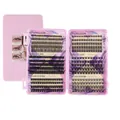 DIY cluster eyelash extension kit in pink box with mixed 10-18mm length segments - Lash Clusters Box