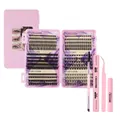 Pink DIY lash extension kit with 10-18mm fluffy clusters, bond, seal, and remover - Eyelashes And Pink Tool Kit