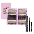 DIY eyelash extension kit with 433 clusters 10-18mm lash bond seal and tweezers - Lashes And Black Tools Set