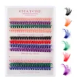 Bunte DIY Wimpernverlängerung-Kit mit gemischten Farben und Längen von 10 bis 16 mm - Natürliches Schwarz Gemischter Stil (DIY-SET-279) / 240 Cluster Packung