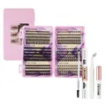 DIY eyelash extension kit with lashes, bond and seal, remover and professional tweezers - Lashes And White Tools Set