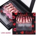 Valentijnsdag beautyset met gradiënt kunstwimpers en hartjespatroon kunstnagels - Beauty Cadeaubox Stijl (LOVE-Set002)