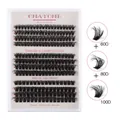 DIY Wimpernverlängerungs-Kit mit 60D 80D 100D Dichte und gemischten Längen - Dichter Flauschiger Gemischter Stil (DIY-SET-268)