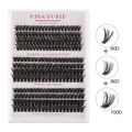 DIY Einzelwimpern-Cluster in 60D 80D 100D Dichte mit 10-16mm Länge - Standard Flauschiger Stil (DIY-SET-267)