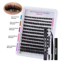 DIY individual cluster lash extensions kit with mixed length 8-16mm eyelashes and tools - 100D Lashes And Tool Kit (DIY-SET-231)