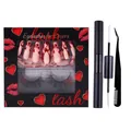 Valentijnsdag beautyset met hartjes nepnagels, wimpers, lijm en pincet - Beauty Tools Set (LOVE-Set002+Zwarte Set)