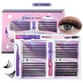 Kit extension ciglia finte CMAYOME DIY con colla e strumenti in scatola viola - Set Stile Soffice (DIY-TZSP-006)