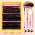 CMAYOME DIY segment lash cluster kit with 60P-100P dense lashes, glue and remover tools - No.312 Eyelash Tray / Lash Tray And Tool Set