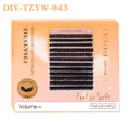 Σετ βλεφαρίδες DIY cluster με μικτά μήκη 10-16mm για φυσικό μαύρο όγκο - 10 Σειρές Πλήρες Σετ Μεταμόσχευσης - Μαύρο (DIY-TZYW-043)