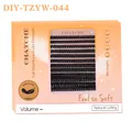 Extensiones de pestañas DIY 10-16mm de longitud mixta con volumen suave y rizo natural - Kit de injerto completo de volumen - Negro (DIY-TZYW-044)