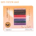Kit de extensión de pestañas DIY con pestañas de colores en longitudes mixtas - Kit de injerto completo colorido mixto (DIY-TZYW-045)