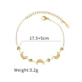 Vergoldetes Edelstahlarmband mit Stern- und Mondanhängern und glänzenden Strasssteinen - Stern Mond Anhänger Stil (B1020-xingyue)