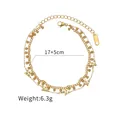 Double-layered gold lightning bolt bracelet with sparkling zircon stones for women - Lightning Rhinestone Layered Style (B1031)