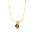 Vergoldete Schlangenkette mit tiefrotem Zirkonia-Anhänger für Damen im Minimal-Stil - Februar Gold