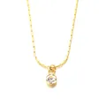 Elegante vergoldete Edelstahlkette mit klarem rundem Geburtsstein-Anhänger für Damen - April Gold