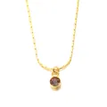 Collier minimaliste en acier inoxydable doré avec pendentif rond en pierre violette - Juin Or