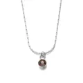 Collier chaîne serpent argentée avec pendentif rond en pierre rouge pour femme - Février Argent