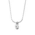 Collier minimaliste en acier inoxydable argenté avec pendentif en zircon clair pour femme - Avril Argent
