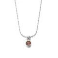 Collier minimaliste en acier inoxydable avec pendentif pierre de naissance rose - Juin Argent