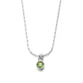 Collier pierre de naissance argent avec pendentif gemme verte sur chaîne serpent plate - Août Argent