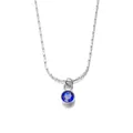 Collier en argent minimaliste avec un pendentif rond en pierre précieuse bleu foncé - Septembre Argent