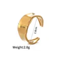 Unregelmäßig strukturierter offener Ring, 14K vergoldeter Edelstahl mit 1 cm Breite - Unregelmäßige Wellentextur (r742-b)