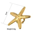 Vergoldeter Edelstahlring in Übergröße mit Seestern-Design und strukturierter Oberfläche - Großer Seestern Statement Ring (R777)
