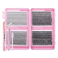 DIY cluster wimperverlenging set met 640 clusters lijm pincet en wimperborsteltje - Stijl 1 Met Pincet Borstel Lijm (DIY-JMS-081)