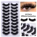 Set mit 10 Paar flauschigen, voluminösen künstlichen Wimpern mit Locken-Effekt - Dichter Geschwungener Stil (G10-005)