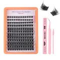 Kit d'extension de cils DIY avec cils 8-16mm, colle, scellant et pince rose - Style Bouclé Doux Avec Outils (DIY-SET-417)