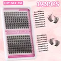 DIY cluster lashes set 192pcs with 10-16mm lengths in C curl for voluminous lash look - DIY-SET-358 / Single Box