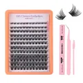 Kit d'extension de cils individuels 8-16mm avec colle, pince et brosse à cils - Style Volumineux Naturel Avec Outils (DIY-SET-418)