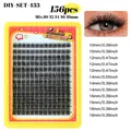 DIY Cluster Wimpernverlängerungsset mit 156 Einzelstücken in Längen von 10-18 mm - DIY-SET-433 / 156 Cluster