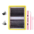 Kit extension ciglia a ciuffetti 10-16mm con pinzetta rosa e colla bond and seal doppia - Set Di Strumenti Rosa Da 3 Pezzi (DIY-SET-439) / DIY-SET-439