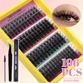 196-cluster DIY lash extension kit with 10-16mm lashes, bond and seal, and tweezers - Black Tool Three Piece Set (DIY-SET-501)