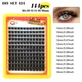 DIY Einzelwimpern-Set mit 144 Clustern in gemischten Längen von 10mm bis 18mm für Volumen - DIY-SET-434 / 144 Cluster