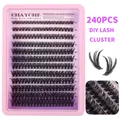 240pcs DIY lash clusters set with 10-18mm mixed lengths in a purple and pink tray - Eyelash Clusters (DIY-SET-390)