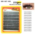 Kit d'extension de cils DIY 144 pièces avec longueurs mixtes de 10 à 18 mm - DIY-SET-435 / 144 Clusters