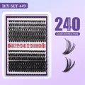 Σετ DIY βλεφαρίδες 240 τεμάχια σε μικτά μήκη 8-18mm με καμπυλότητα D για επέκταση - Μικτό Πακέτο 50D+60D