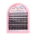 CMAYOME natürliche fluffige Wimpernverlängerung mit Unterwimpern in lila Box - Einzelne Wimpernbox (DIY-SET-473)
