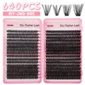 Set da 640 ciuffi di ciglia finte DIY 10-16mm con volume denso e curvatura D intensa - Stile Ciglia Segmentate (DIY-JMS-080)