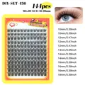 Kit d'extension de faux cils DIY avec 144 grappes noires de 10mm à 18mm de long - DIY-SET-436 / 144 Clusters
