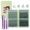 DIY-wimperverlengingsset met lijm, pincet en clusters in 10D-40D volumegrootte - 10D-40D Mix Met Paarse Tools (DIY-JMS-072)