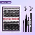 DIY individual cluster lash extension kit with bond, seal, tweezers and brush - DIY-SET-453