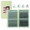 DIY cluster lash extension set with 10D-40D natural curly volume lashes in a green case - Diy-jms-075 (without Tools)