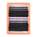 DIY Cluster Wimpernverlängerung-Set mit 10 Reihen dichten schwarzen Einzelwimpern - Einzelne Wimpernschale (DIY-SET-516)
