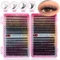 Kit extension ciglia 640 cluster DIY con ciglia D-curl voluminose e fitte da 10-16 mm - Stile a Densità Mista 30D/40D/50D/60D