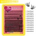 DIY cluster eyelash extension kit with 240 black matte lashes in 8mm to 16mm lengths - Mixed Length Lash Box (DIY-SET-521)